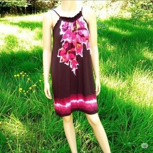 INC International Concepts Floral Tie Dye Dress Large NWT